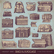 vector set: bags and luggage