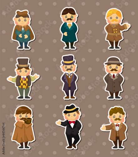 Vector: cartoon retro gentleman stickers cartoon retro gentleman stickers