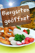 Schild Biergarten geöffnet