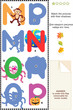 Vektor: ABC learning match to shadow educational puzzle ABC learning match to shadow educational puzzle