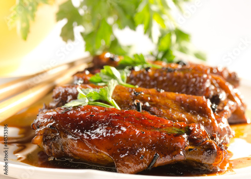 Photo: Chicken wings cooked in asian style sauce with puer tea Chicken wings cooked in asian style sauce with puer tea