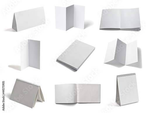 Photo: leaflet notebook textbook white blank paper template leaflet notebook textbook white blank paper template