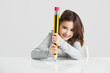 Little girl in the school