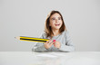 Little girl in the school