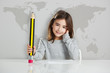 Little girl in the school