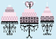 wedding and birthday cakes, vector