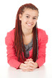 Foto: portrait of beautiful girl with african plaits portrait of beautiful girl with african plaits