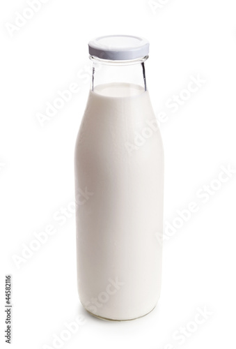 Photo: milk bottle isolated on white milk bottle isolated on white