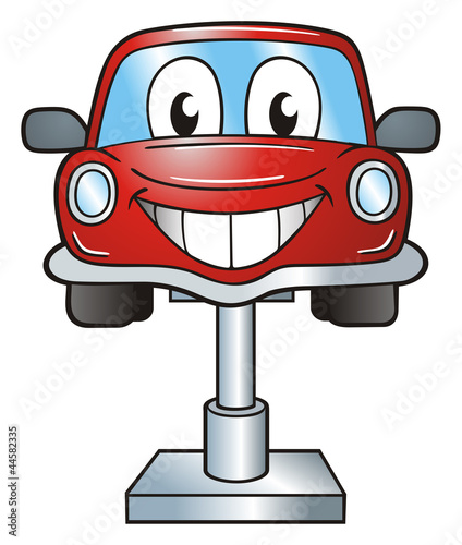 Illustration: Car Lift Cartoon Car Lift Cartoon