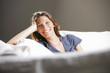 Woman relaxing on couch