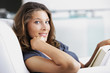 Young woman reading a book