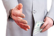 Businessman giving a hand for handshake