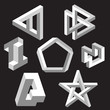 Optical illusion symbols.  Vector illustration.