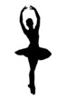 Vector: A silhouette of a ballerina dancer making a ballet A silhouette of a ballerina dancer making a ballet