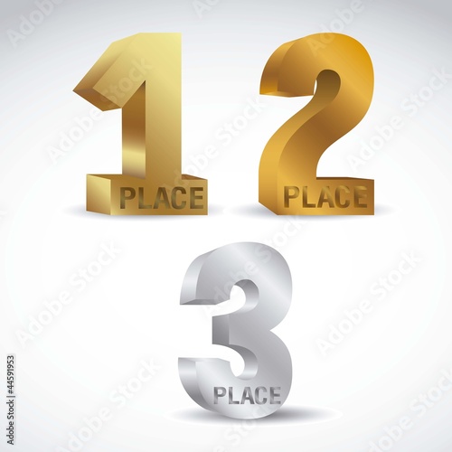 Vector: illustration of first, second and third place illustration of first, second and third place
