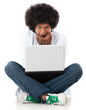 Stressed man with a laptop