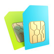 Dounble phone SIM cards with circuit microchips isolated