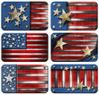 Set of USA Grunge Flags