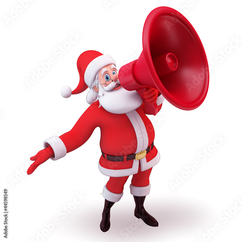 Illustration: santa with loudspeaker santa with loudspeaker
