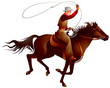 Cowboy rider throwing lasso
