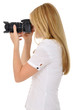Foto: Junge Frau mit Digitalkamera Junge Frau mit Digitalkamera