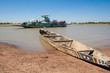 Typical boat used to navigate the river near Djenné, Mali,.