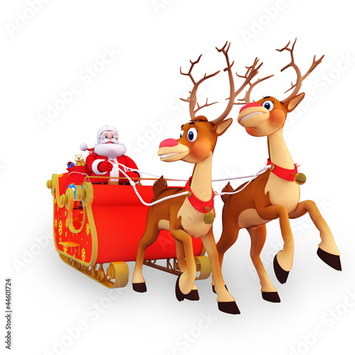 Illustration: illustration of santa claus is with his sleigh and gifts illustration of santa claus is with his sleigh and gifts