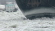Ice breaking on the Danube river...