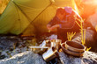 wilderness explorer camping and cooking outdoros