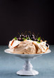 Cherry pavlova, similar to meringue dessert