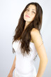 Beautiful girl posing with white tshirt