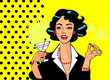 Illustration: Woman drinking martini or cocktail retro vintage clipart Woman drinking martini or cocktail retro vintage clipart