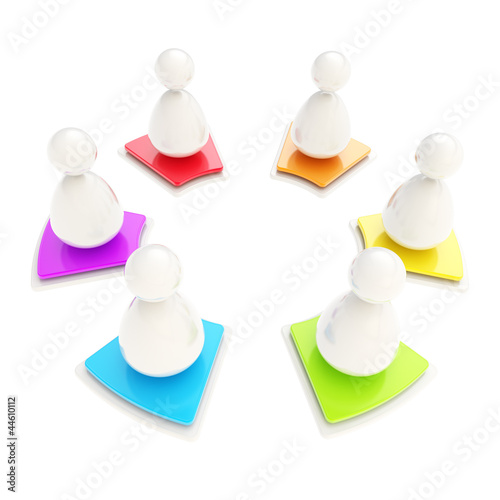 Illustration: Multi user network connection emblem icon isolated Multi user network connection emblem icon isolated