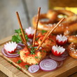 traditionelle bayrische Brotzeit mit Obatzter
