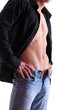 Young man with a perfect muscle body