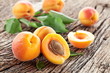 Apricots with leaves