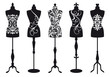 fashion mannequins, vector set