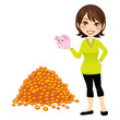 Woman Holding Piggybank