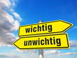 Wegweiser Wichtig oder unwichtig?