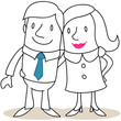 Figur, Mann, Frau, Paar, Arm in Arm