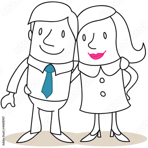 Vector: Figur, Mann, Frau, Paar, Arm in Arm Figur, Mann, Frau, Paar, Arm in Arm