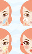 pretty redhead woman taking care of their skin