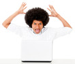 Angry man with a laptop
