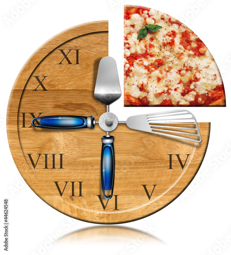 Illustration: Pizza Time - Clock Pizza Time - Clock