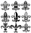 Fleur De Lis, New Orleans silhouettes vector