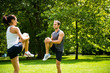 Warm up - couple exercising before jogging