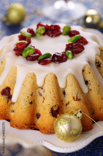 Photo: Traditional Christmas fruit cake. Traditional Christmas fruit cake.