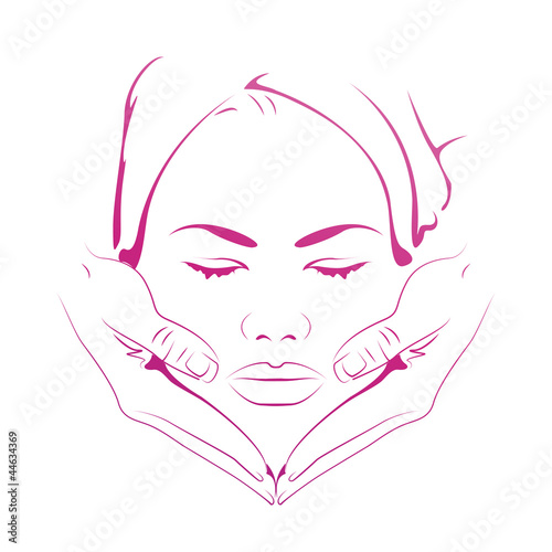 Vector: visage, soin,massage,détente visage, soin,massage,détente