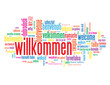 "WILLKOMMEN" Schlagwortwolke (Kundendienst Service Kontakt)