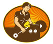 Female Machinist Worker Lathe Machine